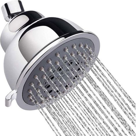 Pomme de Douche Haute Pression 5 Réglages Pommeau Douche Pluie à Économie d'eau Amovible Anti-calcaire Chromé pour Salle de Bain SPA Détente (1/4)