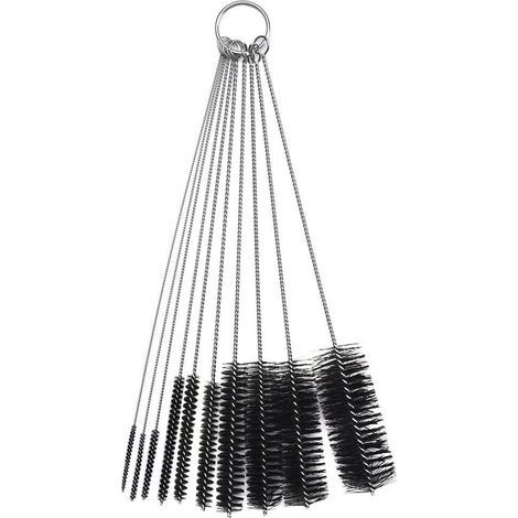 Brosse de nettoyage pour pailles, goupillon en nylon pour tubes et petites bouteilles, 20 cm (8 pouces), lot de 10 pièces (1/3)