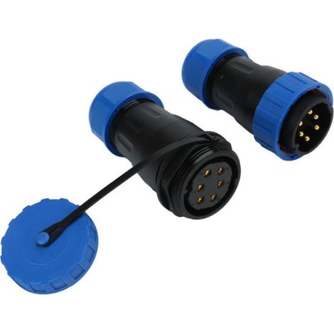 Connecteur étanche 380 V 45 A, sans soudure, femelle/mâle, pour alimentation aéronautique, 6 broches, dimensions des contacts : 2,8 x 6 mm (1/5)