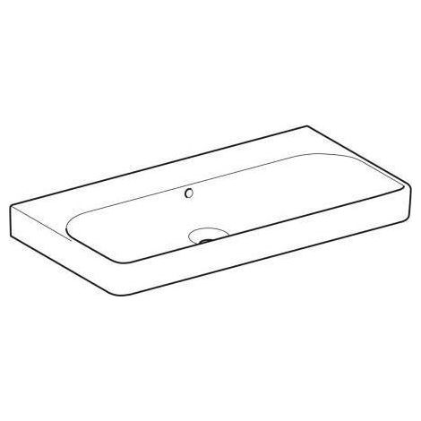 Geberit Smyle Square - Waschtisch 90x48 cm, mit Überlauf, ohne Hahnloch, weiß 500.250.01.1