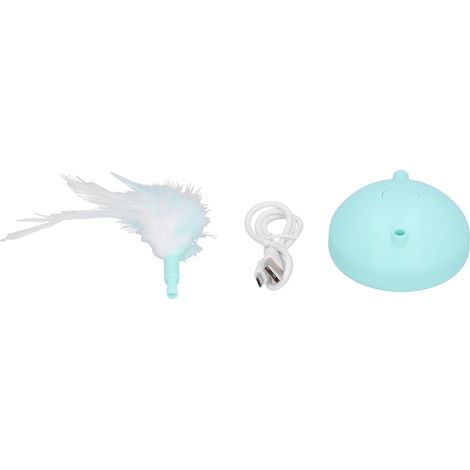 Jouet interactif pour chat électrique : balle clignotante et plumes, plateau tournant, griffoir. (1/5)