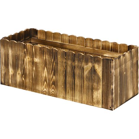 70L Raised Garden Bed- Wooden Rectangle Planter Box- Outdoor Herb Vegetable Flower Pot (80L x 33W x 30H cm) (1/5)