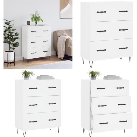 Sideboard Weiß 69,5x34x90 cm Holzwerkstoff - Schreibtisch - Wohnzimmermöbel - Sideboard - Regal - Holzmöbel - Home & Living (1/5)