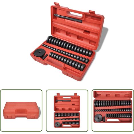 The Living Store Ensemble de palier de coussinet Disques 18 – 65 mm 51 pcs - Outil Mécanique - Jeu De Palliers - Kit De Réparation Automobile - Outillage Auto - Entretien Véhicule (1/5)