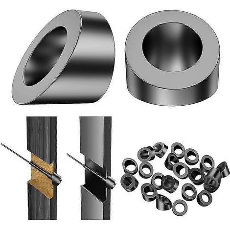 Lot de 20 rondelles d'angle noires de 516 pouces de diamètre intérieur, compatibles avec les poteaux de clôture à câbles et les accessoires de clôture à câbles dissimulés de 18 et 316 pouces. (1/5)