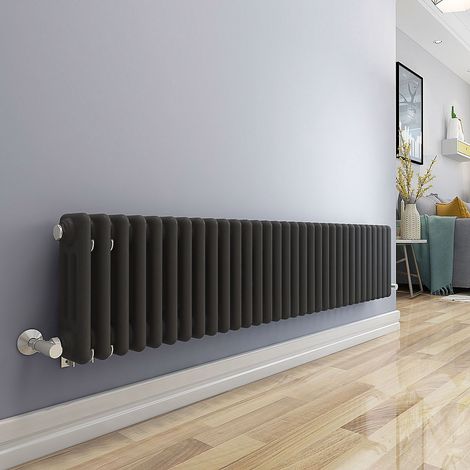 WarmeHaus Traditional Radiator Anthracite Triple Panel 300x1462mm (1/5)