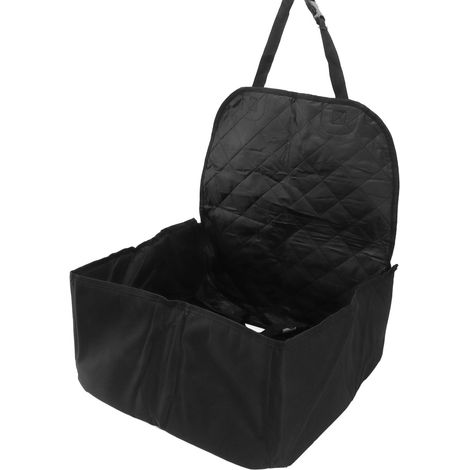 Sac de transport pliable noir pour animaux de compagnie en tissu Oxford imperméable et respirant, avec filet, idéal pour les voyages en voiture avec votre chien.