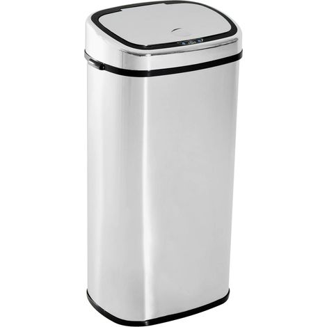 Mülleimer Automatik Abfalleimer Mit Sensor, Küche, Edelstahl, Silber, 68L