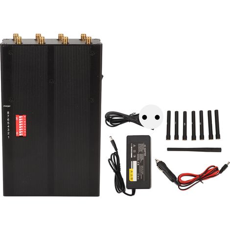 Brouilleur de signal à large bande, 8 antennes, rayon d'interception 15m, bloqueur anti-enregistrement et anti-espionnage pour GSM, 4G, WIFI, prise UE, alimentation AC 100-240V (1/5)