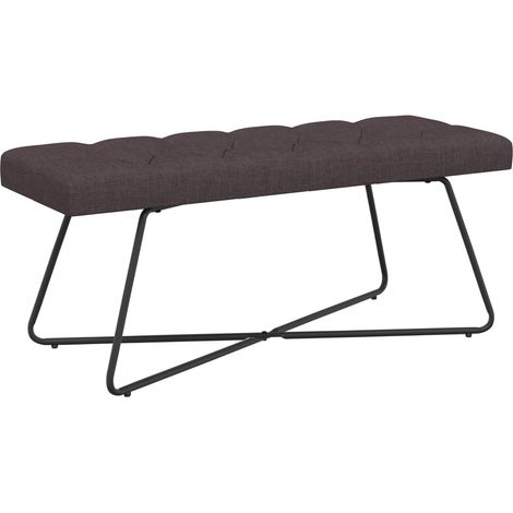 Panchina con bottoni imbottiti Marrone Scuro 110 x 40 x 46 cm vidaXL