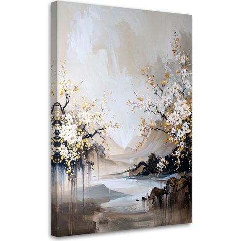 Wandbild Japanische Landschaft Kirschblüten beige 20x30 (1/5)