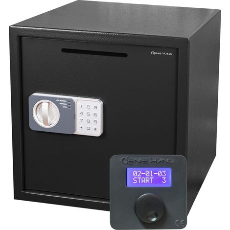 Genie Hand  Cassaforte Elettronica di Deposito a Tempo a Muro e da Armadio Cassetta di Sicurezza con Chiave a Combinazione Serratura B-Class e Sistema Anti Bounce Casseforti per Soldi