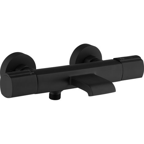 Essebagno Carra Thermostat-Wannen- und Brausemischer schwarz