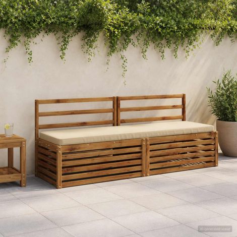 vidaXL Cojín para banco de 1 pieza VUGHT 100% Poliéster Beige (1/5)