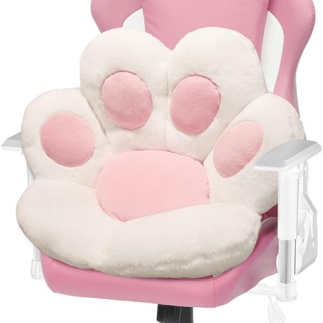 Coussin Confortable pour Chaise en Peluche, Motif Patte de Chat, Coussin de siège Paresseux, Coussin de Sol (Blanc) 6070 cm (1/5)