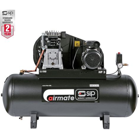 SIP PX3/150-SRB 150ltr Belt Drive Compressor - L43 x W131 x H109.5 cm