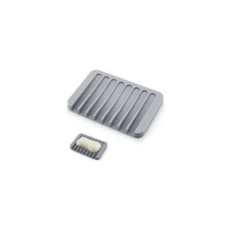 Porte-savon, porte-savon de salle de bain, porte-savon en silicone, porte-savon de cuisine, porte-savon de douche (gris) - Crezuo