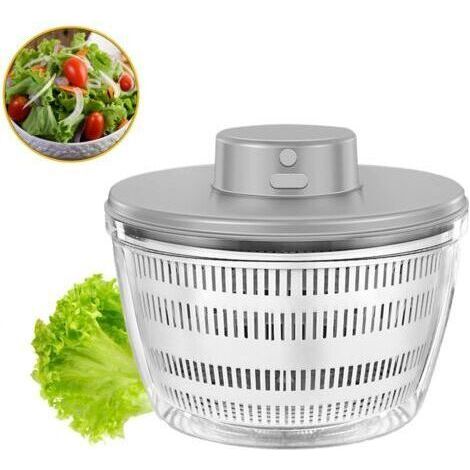 BUNTHAUS Essoreuse à Salade Automatique sans Fil USB 4000 ML Déshydrateur Automatique pour Fruits et légumes, saladier pour Servir, assèchement Rapide, ustensile de Cuisine dans Une Couleur Tendance