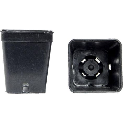 Vasi quadrati colore nero 5x5x6 cm (n.2700 pezzi), ditta Bamaplast