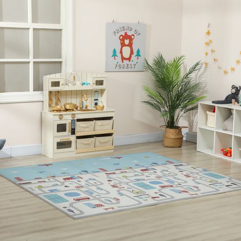 Tapis d'éveil pour bébé, motif animaux, en mousse, rembourrage de 1,5 cm d'épaisseur, antidérapant (1/5)
