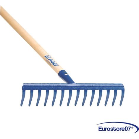 Agef rastrello denti curvi con manico  manico faggio cm.130   - 16  denti (1/4)