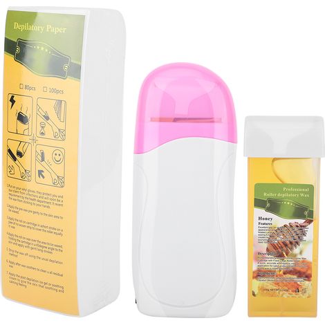 Lot de 100 Bandes de Cire + Machine Chauffe-Cire à Rouleau, Épilation Corps entier, Réchauffeur de Cire, Kit Homme Femme, Durable (1/5)