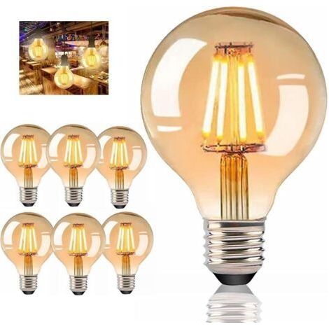 Ampoule Edison,2 Pièces E27 G125 4W Ampoule LED Vintage Lampe Décorative Ampoules Rétro Filament Ampoule Antique Blanc Chaud pour Restaurant, Café, Windows,Showrooms,Ampoules à Incandescen (1/5)