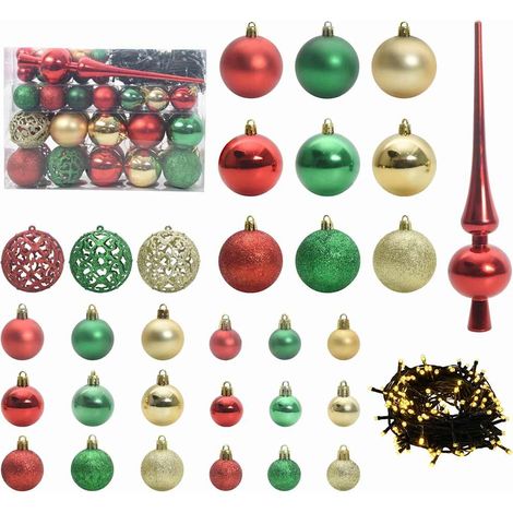 Juego de Esferas de Navidad 61 pcs Multicolor Plástico vidaXL