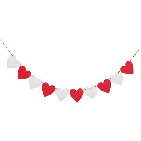 Pendentif En Forme De Coeur - Décoration Murale En Feutrine Jacquard Pour Fête Des Amoureux Mariage Proposition Maison Neuve - 10 x 10 cm - 1 Pièce (1/5)