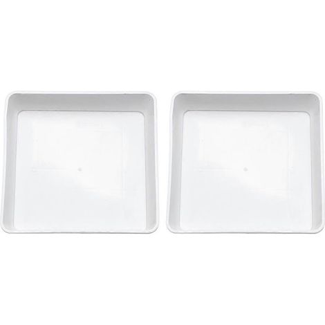 Lot de 2 pots de fleurs mobiles à base carrée, plateau pour plantes succulentes et fleurs. (1/5)
