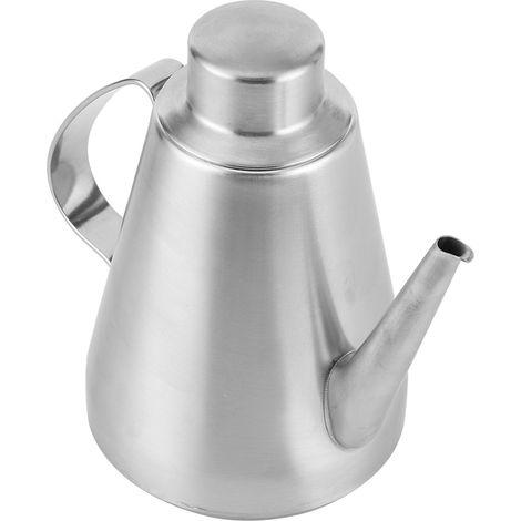 Pot à huile de cuisine en acier inoxydable avec poignée et couvercle, 24 oz (environ 600 ml) (1/5)