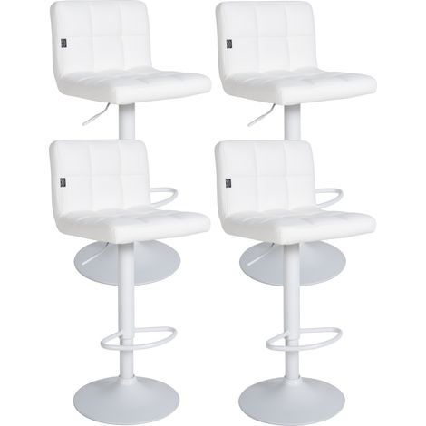 4er Set Barhocker Feni Kunstleder weiß Metall matt weiss