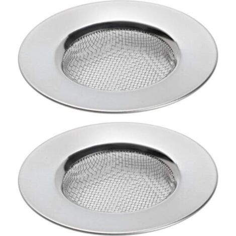 Lot de 2 passoires d'évier pour douche, receveur de cheveux du trou de prise éviers de baignoire ou de cuisine Filtres de drainage pour évier en acier inoxydable. Diamètre de 3 Inch 7,6 cm (1/4)