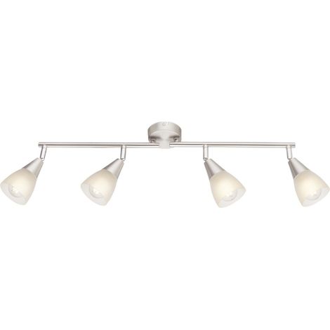 Deckenleuchte Deckenstrahler Wohnzimmerlampe dimmbar Silber Metall L 60 cm