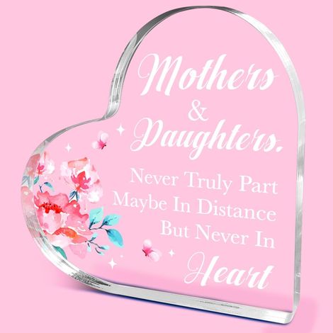 Plaque en acrylique cœur décoratif à poser bureau, idée cadeau souvenir（10 cm) (1/4)