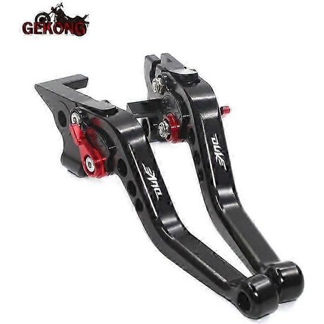 Leviers de frein et d'embrayage courts pour motos KTM Duke 390, Duke 125, Duke 200 (2013-2019) et RC 390 (2014-2019) (Noir - A)