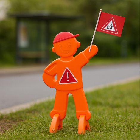 Warning Figure for Kids with Red Flag (1/5)
