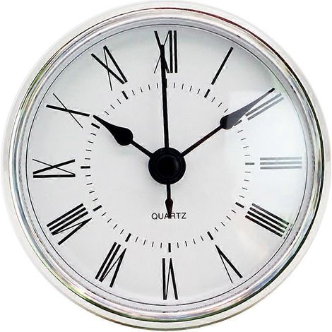 Klassische Uhr mit 70 mm Durchmesser, Quarzwerk, schwarzem Metallgehäuse, rund