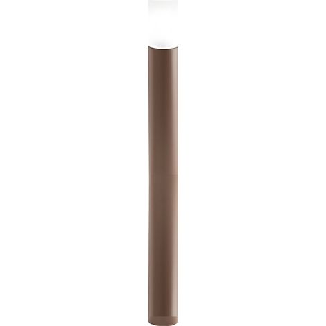 Lampo - Borne De Jardin Avec Ampoule E27 Ip54 H 90 Cm, Métal Peint, Verre Satiné, Borne D'Extérieur - Perenz - Corten (1/2)