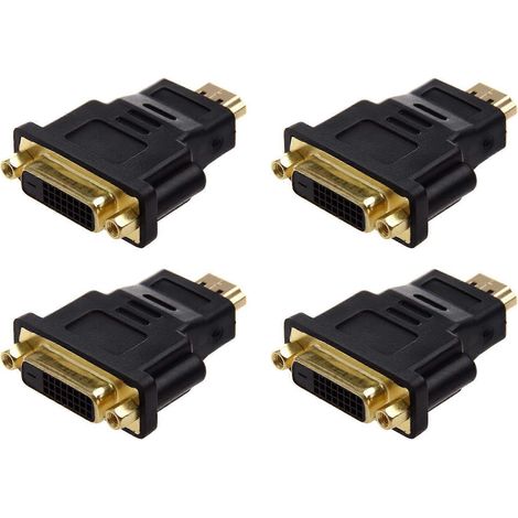 Adaptateur DVI 24+1 (DVI-D) femelle 4 canaux vers HDMI mâle (1/5)