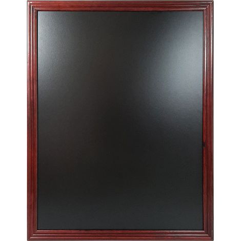 Ardoise murale avec cadre bois couleur acajou dimensions 90 x 70 cm - Fabrication française (1/4)