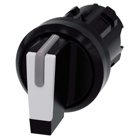 Siemens Interruptor de palanca, iluminable, 22mm, redondo, Plástico, negro, blanco, 3SU10022BM600AA0