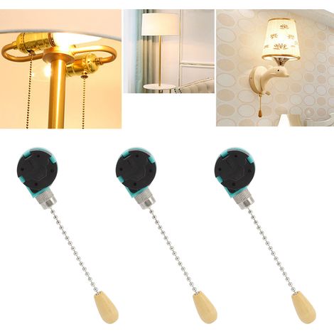 3-stufiger, 4-adriger Deckenventilatorschalter mit Kabeldurchführung, Ersatzteile für Kronleuchter, Ventilatoren, Lampen und Wandleuchten, Chromfarbe. (1/5)