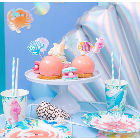 Vasos de papel Ocean Sea World de 220 ml, 6 unidades. (1/5)