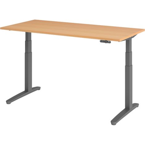 bümö Schreibtisch elektrisch XBHM Rechteck: 160 x 80 cm Buche (1/5)