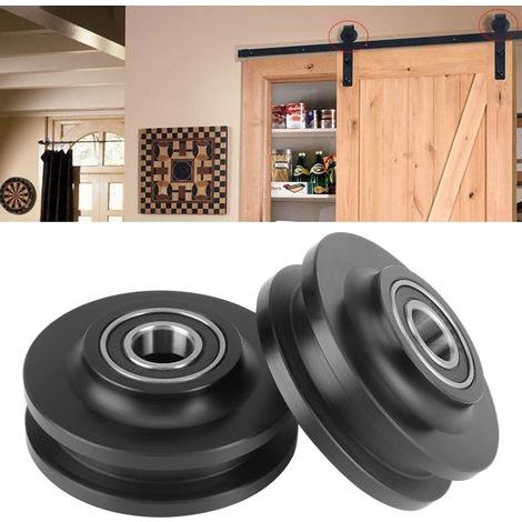 2Pcs Sliding Roller Door Wheel Barn Closet Wardrobe Hardware Cabinet Window Sliding Pulley (1/5)