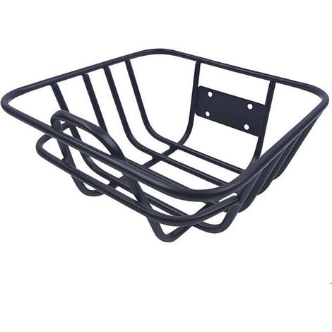 Paniers avant de vélo noir Panier de rangement en structure métallique - Corbeille de rangement pour objets de cyclisme (1/4)