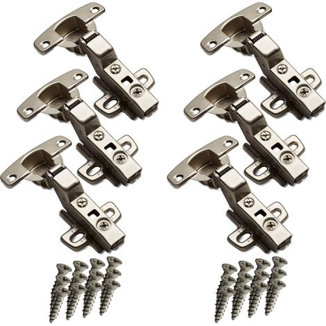 SOTECH 6 Stück Hettich Sensys Topfbänder Öffnungswinkel 110 Grad Innenanschlag Einliegend Standardscharniere Höhe (Distanz): 1,5 mm inkl M4x16mm Schrauben für Küchenschränke Schränke Scharniere
