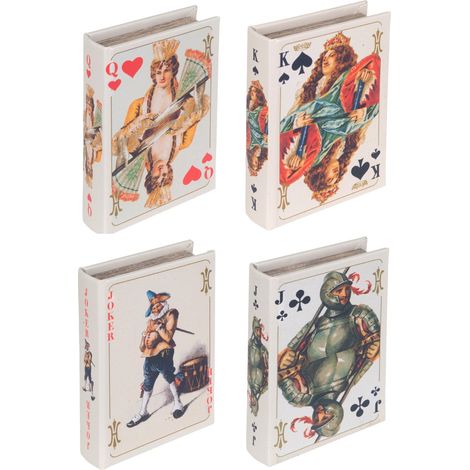 Scatola portaoggetti decorativa con carte da gioco, design mappamondo, ideale per la casa e l'ufficio