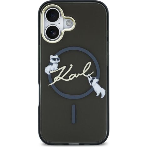 Karl Lagerfeld IML Choupettes Karl Script Logo MagSafe Hülle für iPhone Air Schwarz